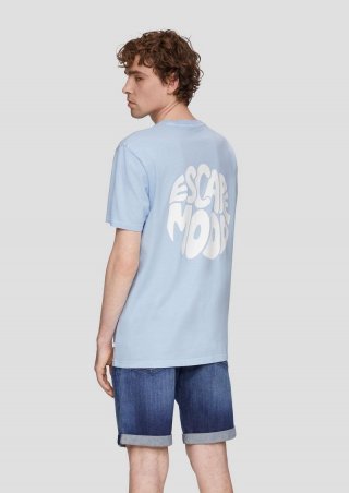 s.Oliver T-Shirt mit Front- und Rückenprint - himmelblau