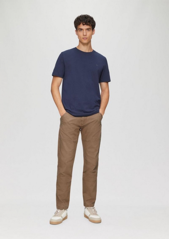 s.Oliver Chinohose aus Canvas mit Naht-Details - sandstein