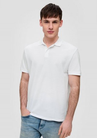 s.Oliver Poloshirt mit Piquéstruktur - weiß