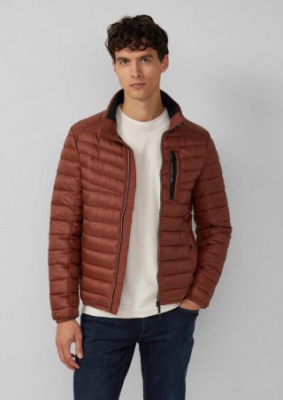s.Oliver Steppjacke mit sportiven Kontrastdetails - rubinrot