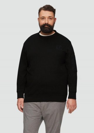 s.Oliver Relaxed-Fit-Sweatshirt mit Ärmeltasche - schwarz