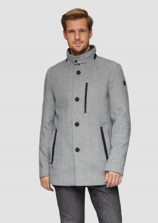 s.Oliver Sportiver Kurzmantel mit gestepptem Insert - grau meliert