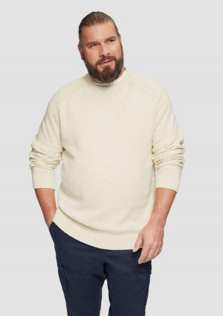 s.Oliver Crew-Neck-Pullover mit Farbeffekt - ecru