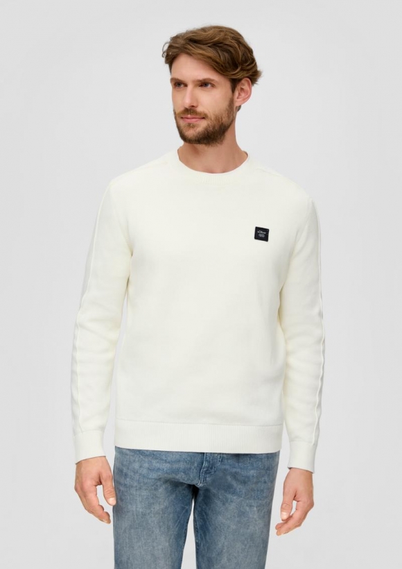 s.Oliver Weicher Strickpullover aus Baumwolle - ecru