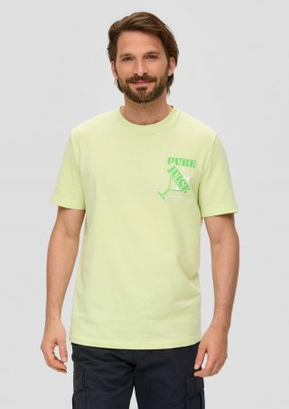 s.Oliver Baumwoll-T-Shirt mit Frontprint - limettengrün