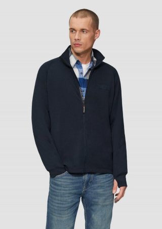 s.Oliver Sportliche Sweatshirtjacke aus Scuba mit Daumenloch - navy