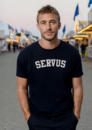 s.Oliver Jersey-T-Shirt mit Artwork | Volksfest - navy