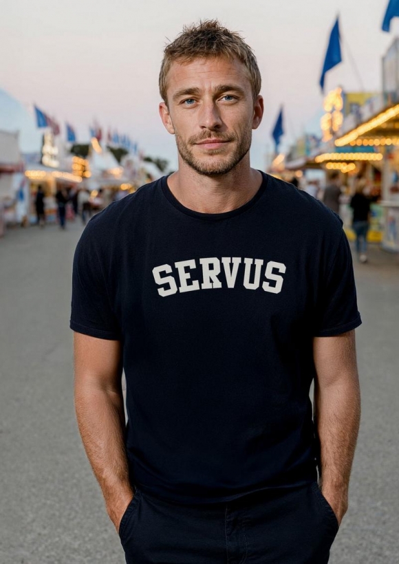 s.Oliver Jersey-T-Shirt mit Artwork | Volksfest - navy