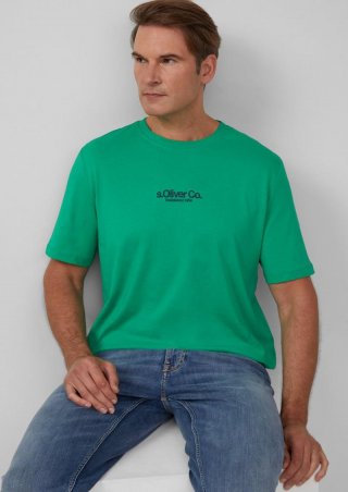 s.Oliver T-Shirt aus Baumwolle mit Logo-Print - grün
