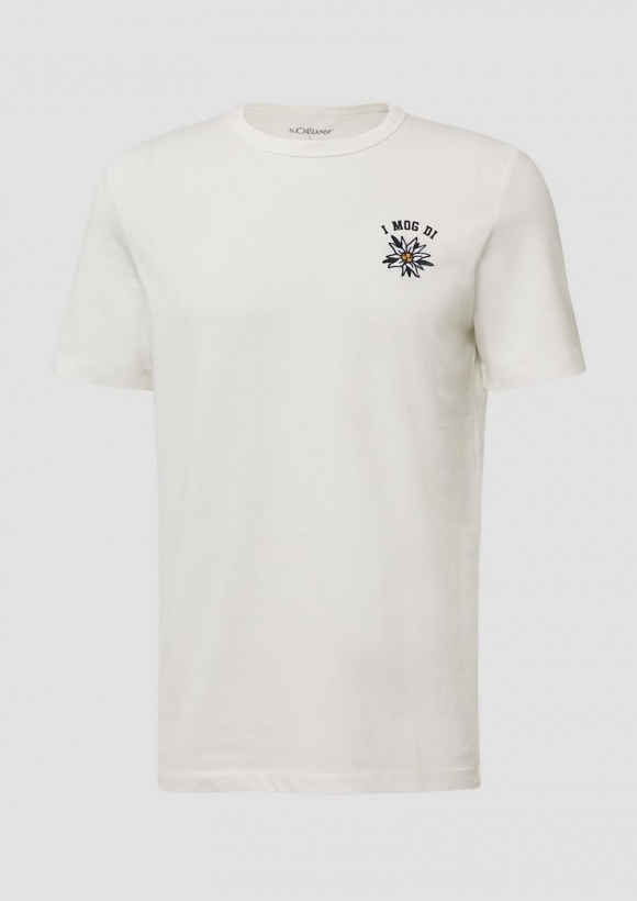 s.Oliver Jersey-T-Shirt mit Artwork | Volksfest - weiß
