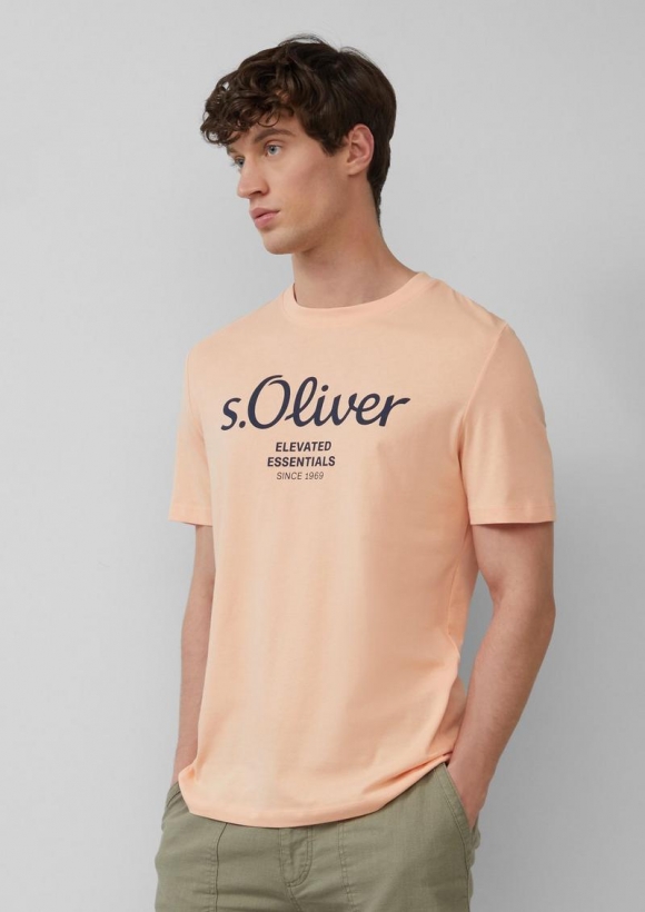 s.Oliver T-Shirt mit Logo-Print - papaya