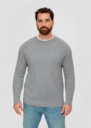 s.Oliver Feinstrickpullover aus Baumwolle - graphit