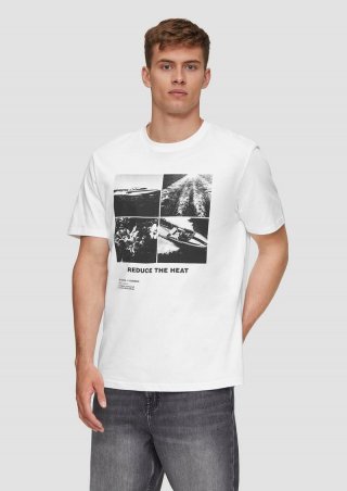 s.Oliver T-Shirt aus Baumwolle mit Frontprint - weiß