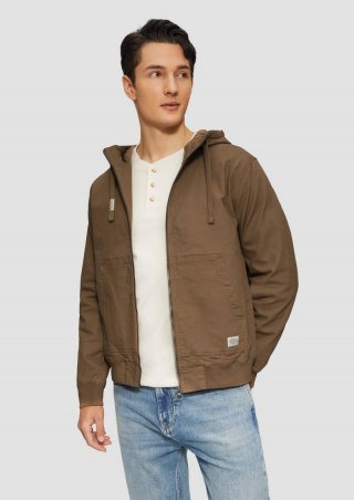 s.Oliver Kapuzenjacke aus robustem Canvas - sandstein