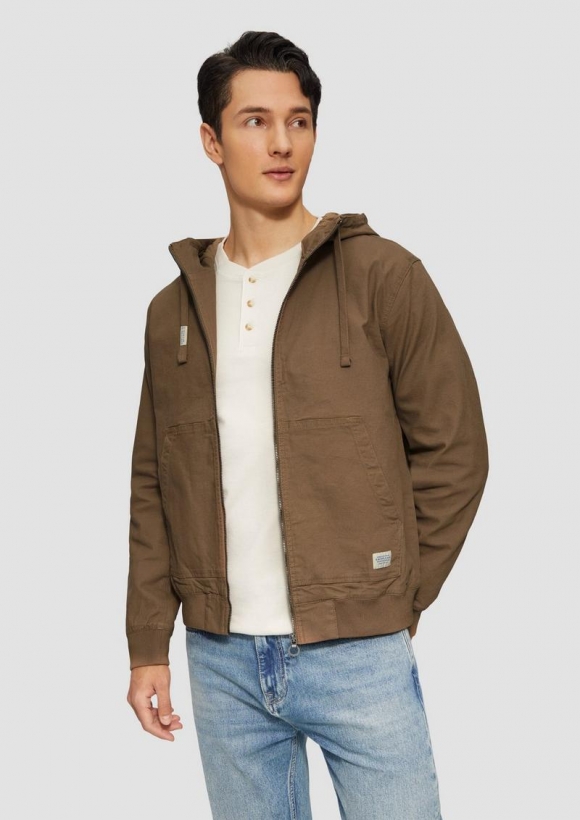 s.Oliver Kapuzenjacke aus robustem Canvas - sandstein