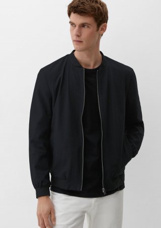 s.Oliver Blouson aus Seersucker - schwarz