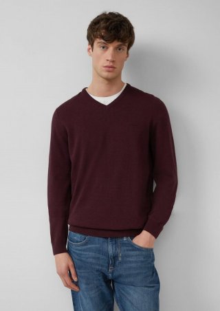 s.Oliver Strickpullover mit Logo-Stickerei - lila