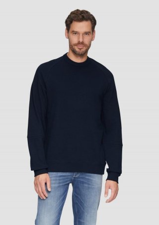s.Oliver Leichtes Sweatshirt mit Crewneck und Raglanärmeln - navy