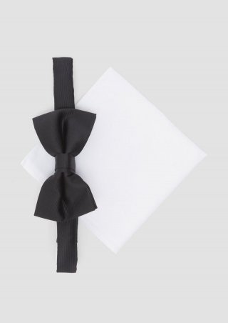 s.Oliver Elegantes Set aus Fliege und Einstecktuch - schwarz