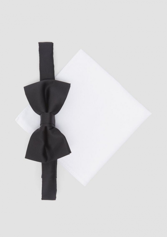 s.Oliver Elegantes Set aus Fliege und Einstecktuch - schwarz
