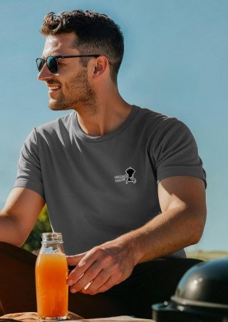s.Oliver T-Shirt mit Grill-Motiv - grau meliert