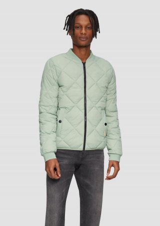 s.Oliver Stepp-Blouson mit Stehkragen - salbeigrün
