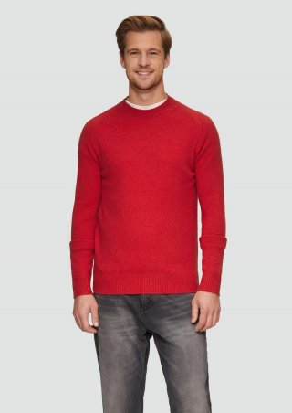 s.Oliver Strickpullover aus reiner Wolle - chilirot