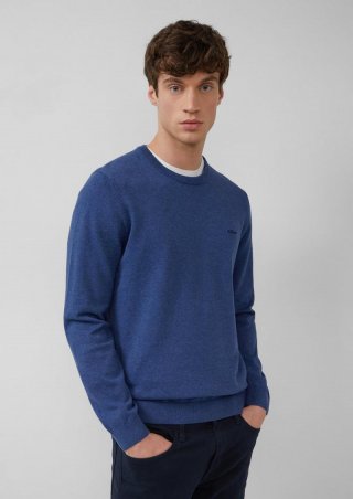 s.Oliver Strickpullover mit Logo-Stickerei - royalblau