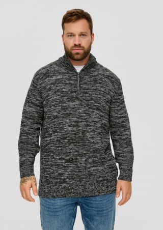 s.Oliver Troyer-Pullover aus Moulinegarn - schwarz