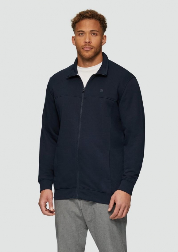 s.Oliver Sweatjacke mit Stehkragen - navy
