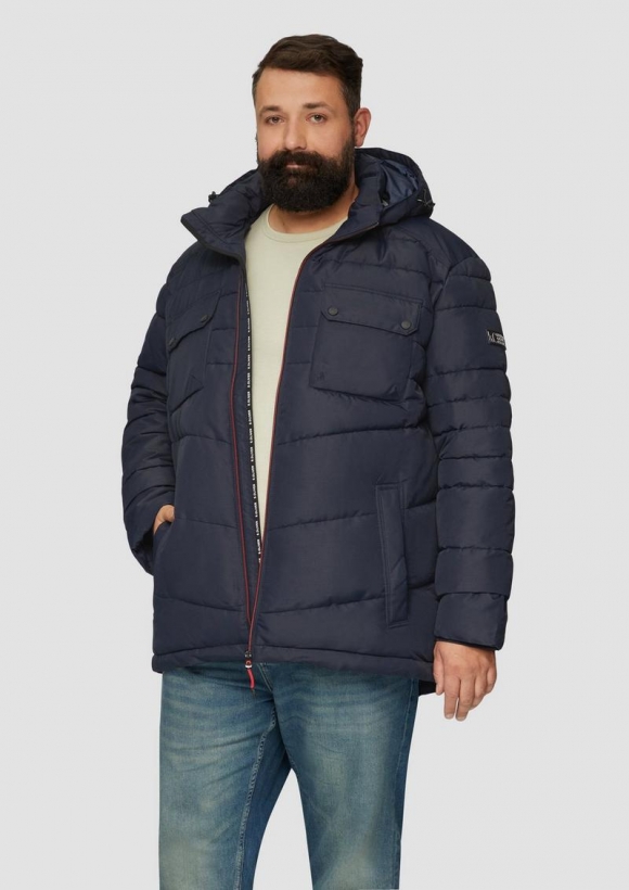 s.Oliver Gesteppte Jacke mit abnehmbarer Kapuze - navy