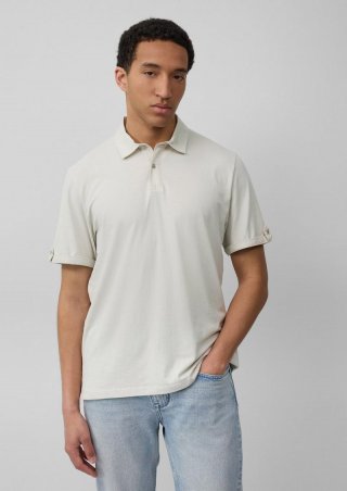 s.Oliver Jersey-Poloshirt mit Ärmel-Detail - wollweiß