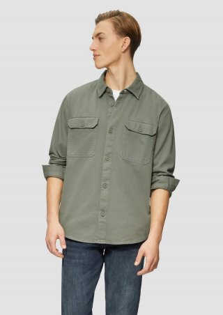 s.Oliver Overshirt aus gewaschenem Twill - olivgrün