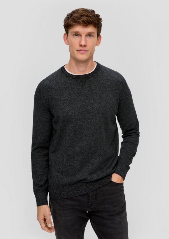 s.Oliver Strickpullover aus Effektgarn - schwarz