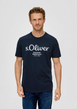 s.Oliver T-Shirt mit Logo-Print - navy