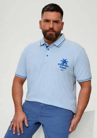 s.Oliver Poloshirt aus Baumwoll-Piqué - hellblau