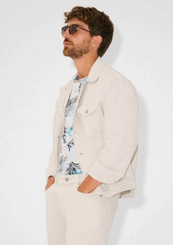 s.Oliver Jeansjacke im Relaxed Fit - wollweiß