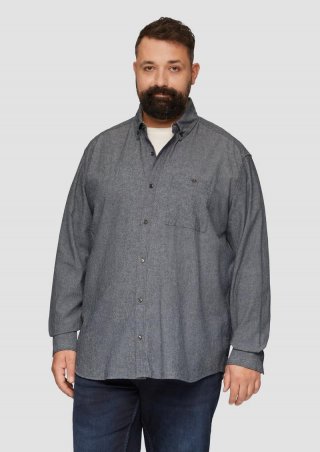 s.Oliver Regular Fit: Strukturiertes Hemd mit Button-Down-Kragen - navy