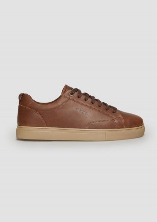 s.Oliver Schnürer in Leder-Optik - cognac