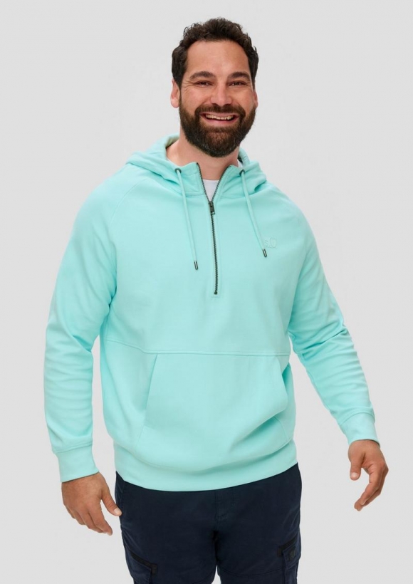 s.Oliver Hoodie aus Baumwollmix - helles türkis