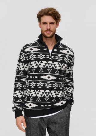 s.Oliver Troyer mit Jacquard-Muster - schwarz