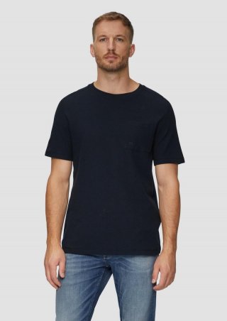 s.Oliver T-Shirt mit Brusttasche aus Waffeljersey - navy