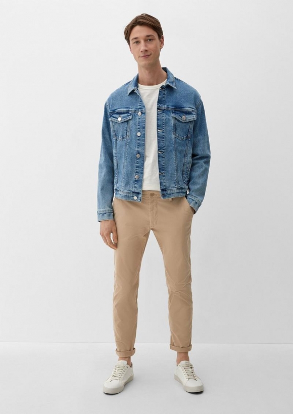 s.Oliver Austin: Slim Fit-Chino aus Baumwolltwill - sandstein