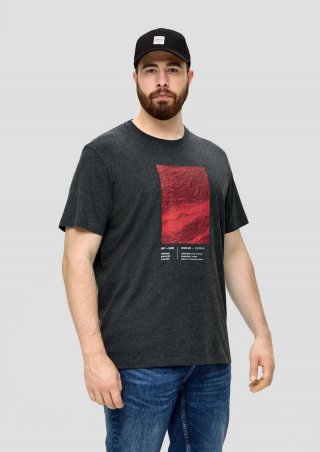 s.Oliver T-Shirt mit Frontprint - dunkelgrau
