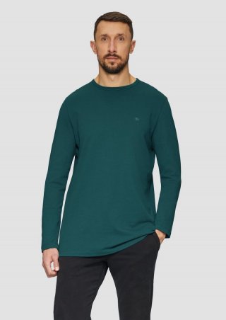 s.Oliver Longsleeve aus Jersey mit Logo-Detail - petrol