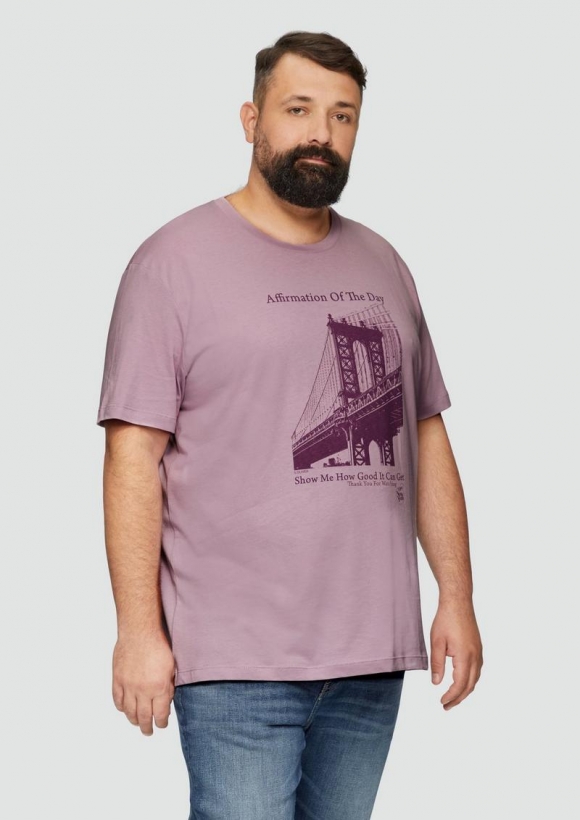 s.Oliver T-Shirt mit Print - flieder