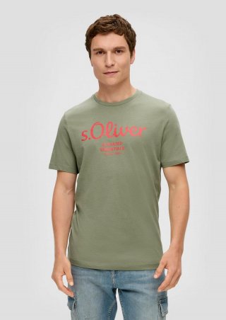 s.Oliver T-Shirt mit Frontprint - helles olivgrün