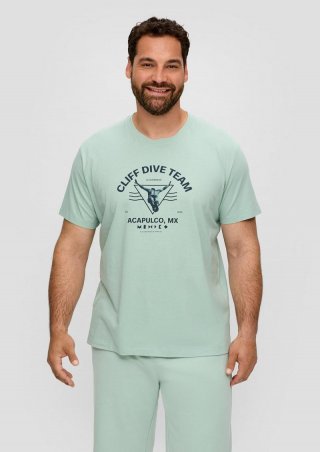 s.Oliver T-Shirt mit Frontprint - ozeangrün