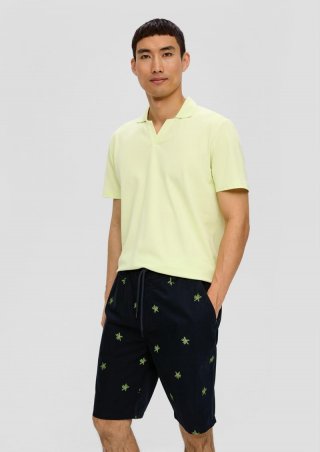 s.Oliver Relaxed: Bermuda mit All-over-Print - navy