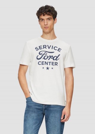s.Oliver Baumwoll-T-Shirt mit Ford®-Print - weiß